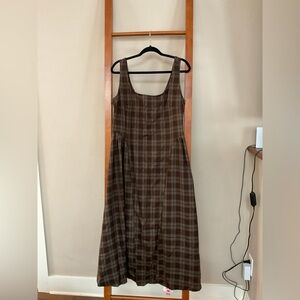 Plaid Brown Sleeveless Dress